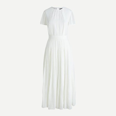 J.Crew: Midi Dress In Embroidered Chiffon white