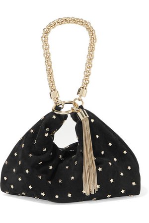 Jimmy Choo | Callie embellished suede shoulder bag | NET-A-PORTER.COM