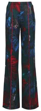 Printed Silk-satin Wide-leg Pants