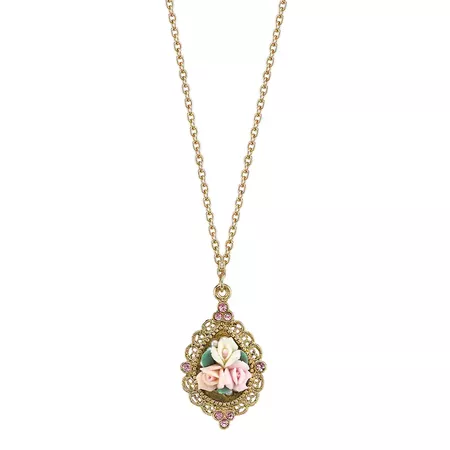 1928 Rose Teardrop Necklace