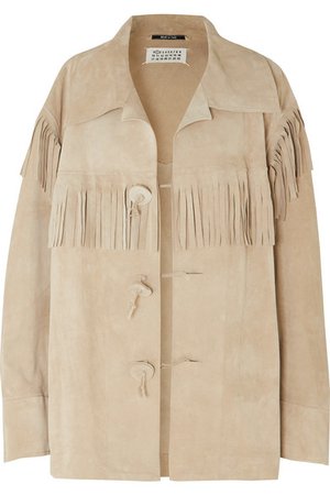 Maison Margiela | Oversized fringed suede jacket | NET-A-PORTER.COM
