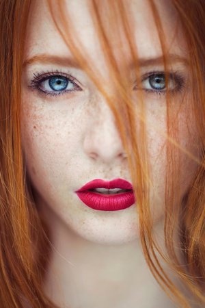 Asima Sefic model redhead red lipstick