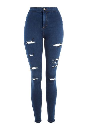 Rich Blue Super Ripped Joni Jeans | Topshop