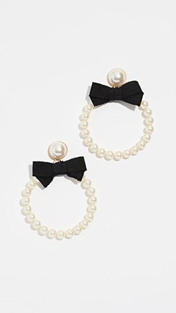 For Love & Lemons Bowtie Imitation Pearl Earrings