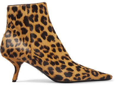 65 Leopard-print Calf Hair Ankle Boots - Leopard print