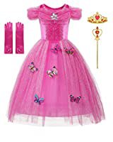 Amazon.com: Fantasia genérica de princesa Cmiko, vestido de sereia para meninas com tiara e varinha para festas infantis, Roxa: Clothing