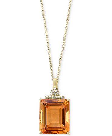 EFFY Citrine & Diamond Accent 14k Gold Pendant Necklace