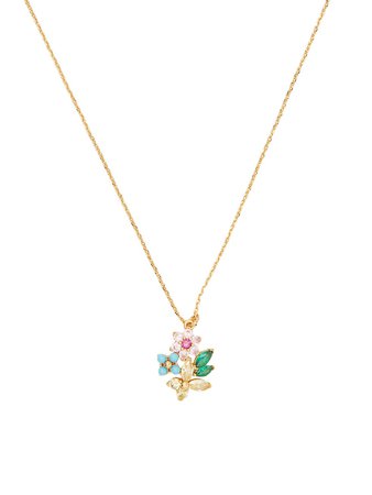 Shop kate spade new york Bloom Mini Goldtone, Epoxy & Cubic Zirconia Pendant Necklace | Saks Fifth Avenue