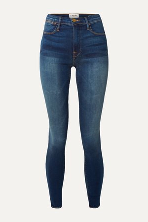 Dark denim Le High skinny jeans | FRAME | NET-A-PORTER