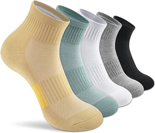 Gonii Ankle Socks Womens Athletic Thick Cushioned Running Hiking Low Cut 5-Pairs at Amazon Women’s Clothing store