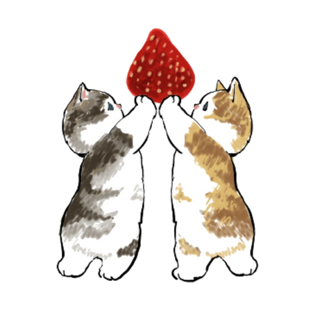 cat kawaii cute soft strawberry