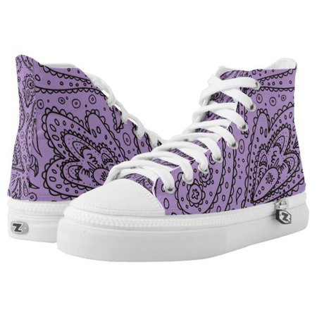 Purple Paisley High-Top Sneakers | Zazzle.com