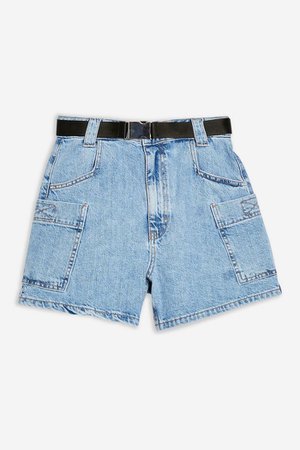 Utility Belted Shorts | Topshop blue