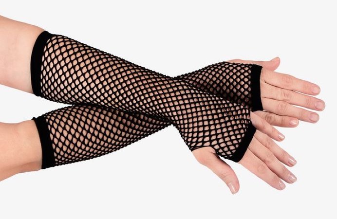 black fishnet gloves punk accessories