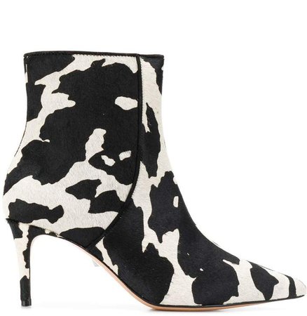 animal pattern ankle boots