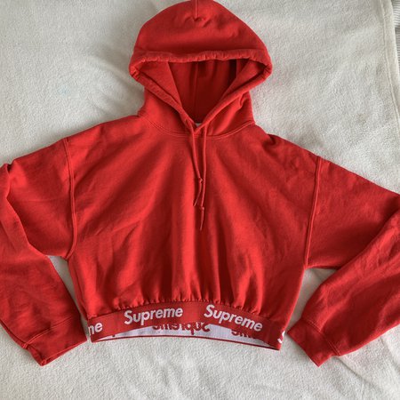 supreme crop hoodie