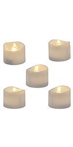 Amazon.com: Homemory Realistic and Bright Flickering Bulb Battery Operated Flameless LED Tea Light for Seasonal and Festival Celebration, Pack of 12, Electric Fake Candle in Warm White and Wave Open: Home & Kitchen
