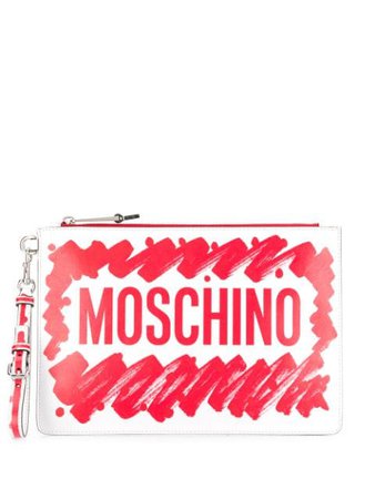 Moschino logo brushstroke clutch bag $495 - Shop SS19 Online - Fast Delivery, Price