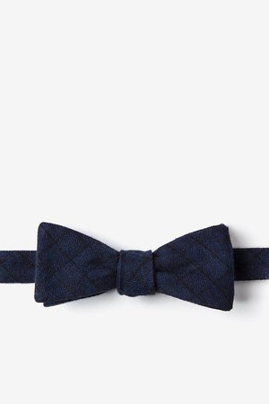 Navy Blue Cotton San Luis Skinny Bow Tie | Ties.com