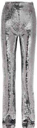 16ARLINGTON - Sequined Crepe Straight-leg Pants - Silver