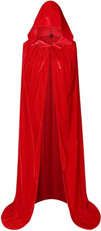 Amazon.com: BIGXIAN Full Length Hooded Velvet Cloak Halloween Christmas Fancy Cape Costumes 59" (Dark Green): Clothing