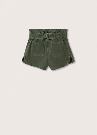 Paperbag denim shorts - Women | Mango USA