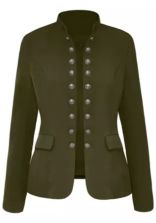 Women Casual Blazer Long Sleeve Open Front Button Work Jacket Suit | Lookbook Store