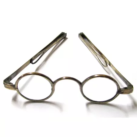 Early-Folding-Brass-Spectacles-Original-Lenses