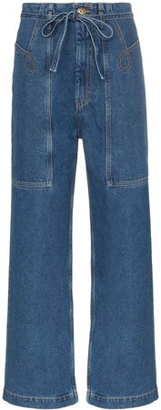 Gemini belted wide-leg jeans