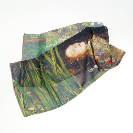 John Everett Millais Ophelia design Green brown summer scarf | Etsy