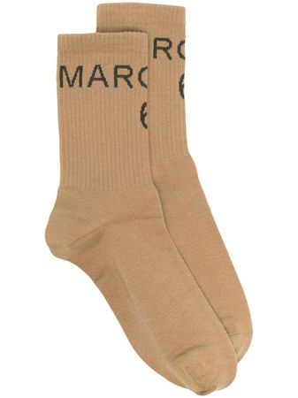 MM6 Maison Margiela logo-print Ribbed Socks - Farfetch