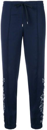 floral embroidered side panelled track pants
