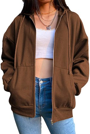 brown zip up jacket