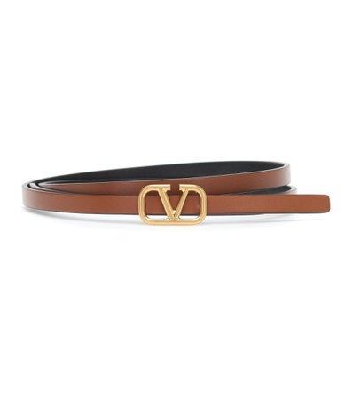 Valentino - Valentino Garavani VLOGO reversible leather belt | Mytheresa