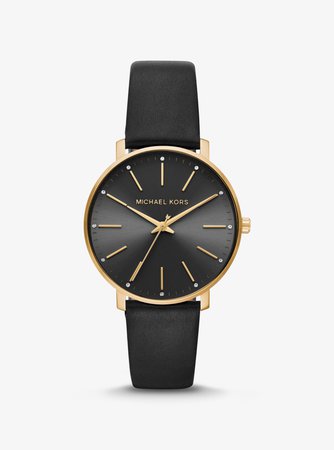 Pyper Gold-tone And Leather Watch | Michael Kors