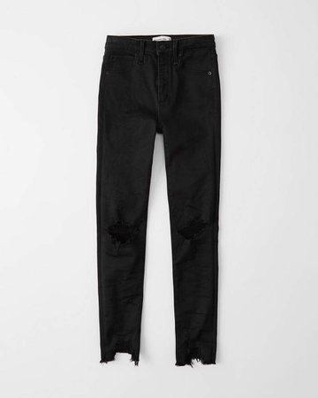 Women's Ripped High Rise Super Skinny Ankle Jeans | Women's New Arrivals | Abercrombie.com