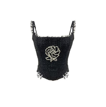 black floral corset top