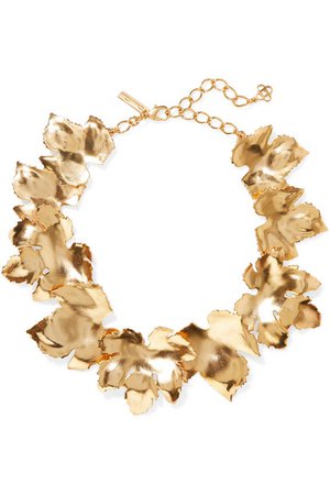 Oscar de la Renta | Grape Leaf gold-tone necklace | NET-A-PORTER.COM