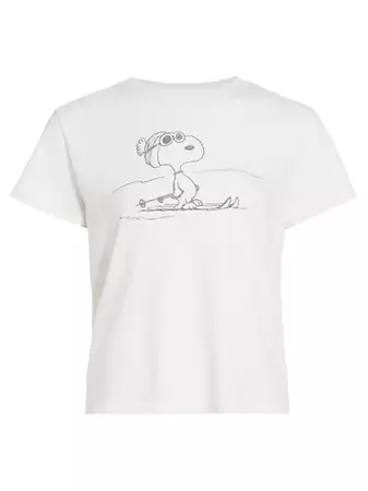 Shop Re/done Ski Snoopy Classic T-Shirt | Saks Fifth Avenue