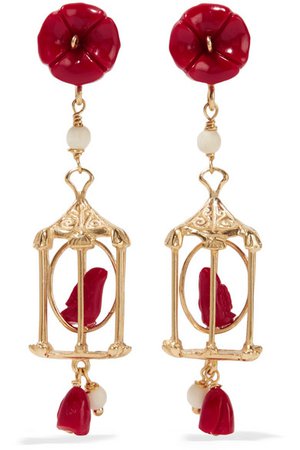 Of Rare Origin | Pagoda gold vermeil multi-stone earrings | NET-A-PORTER.COM