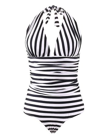 Honlyps One Piece Swimsuit High Waisted Bathing Suit for Women Swimwear Polyamide V-Neck Monokini at Amazon Women’s Clothing store: