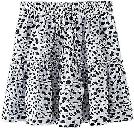 Amazon.com: Nantersan Women's High Waist Flared Ruffle Skirt Cute Floral Swing Beach Mini Short Skirts Polka Dot Pleated Skirt : Clothing, Shoes & Jewelry