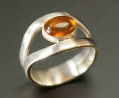 Silver and Amber Ring - Pinterest