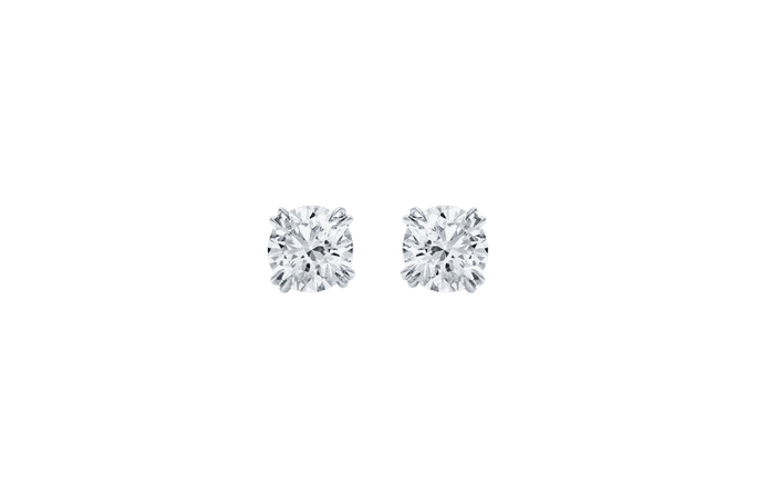 Round Brilliant Diamond Stud Earrings | Harry Winston