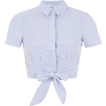 Miss Selfridge Petites Stripe Tie Shirt