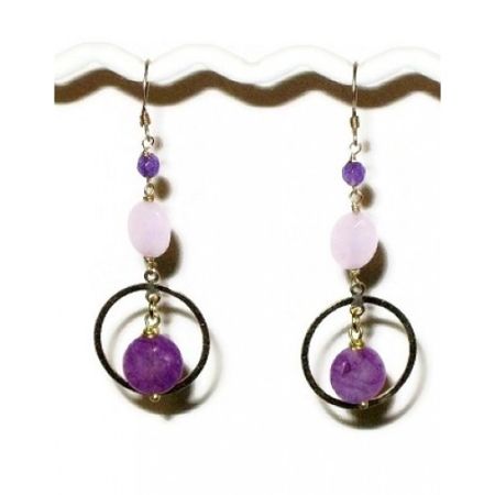 Purple Gold Filled Dangle Earrings | AngieShel Designs