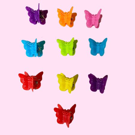 ⭐️🦋Y2K BUTTERFLY HAIR CLIPS🦋⭐️ 💖10 colorful hair... - Depop