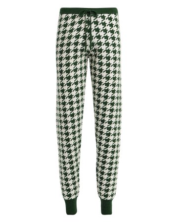 Alice Cashmere-Wool Houndstooth Joggers