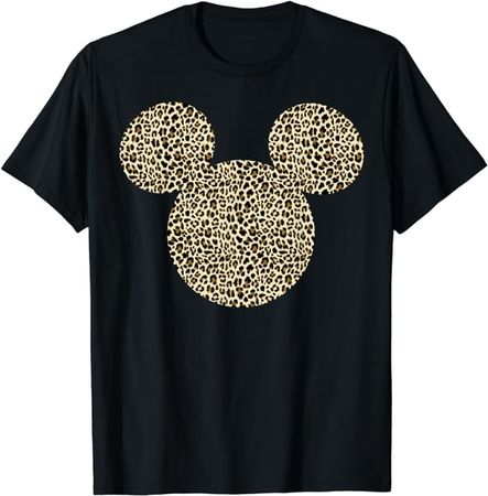 Amazon.com: Disney Mickey Mouse Cheetah Print Silhouette Fill Short Sleeve T-Shirt : Clothing, Shoes & Jewelry