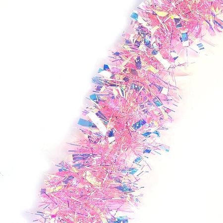 Amazon.com: LOMIMOS 17 Ft Easter Christmas Tinsel Garland,Pink Glittering Decoration for Xmas Tree Party Wedding Supplies : Home & Kitchen